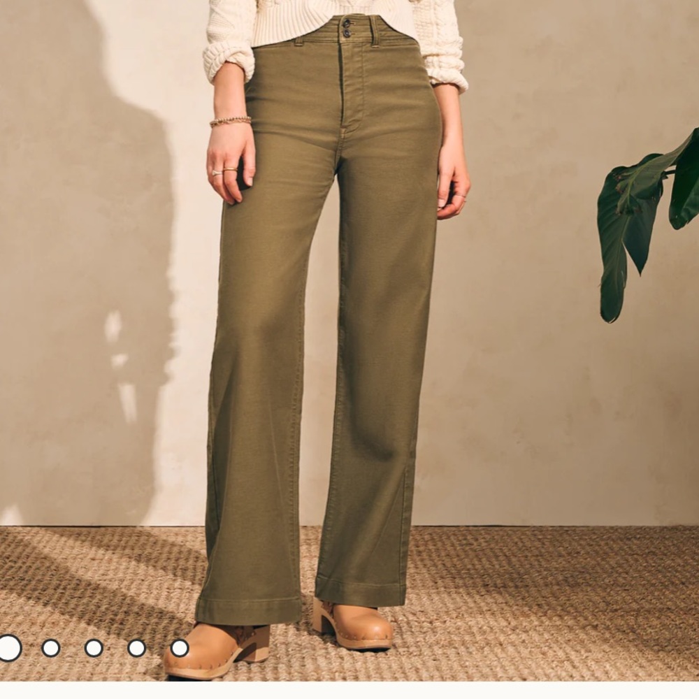 Faherty Stretch Terry Wide Leg Pant, Size 27